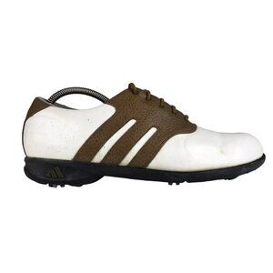 Adidas Mens White Brown EVN 791 Leather Lace‎ Up Athletic Golf Cleats Size US 11
